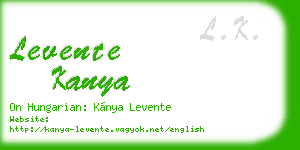 levente kanya business card